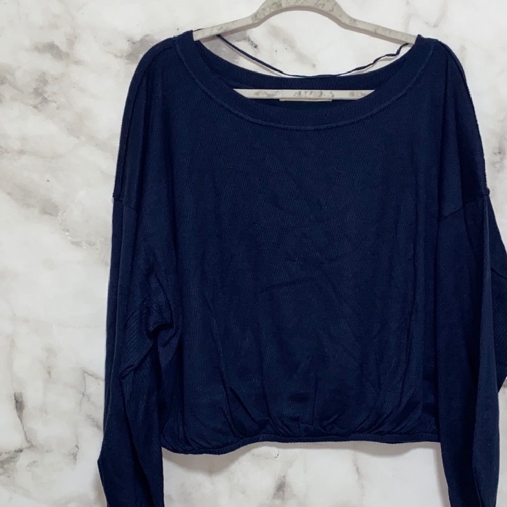 Free People Navy Blue Sweatshirt